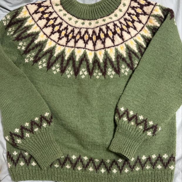 초록색 노르딕 니트