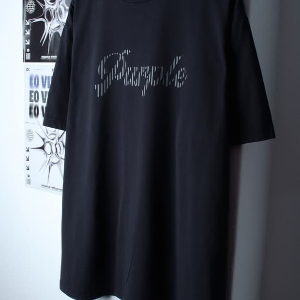 (L-2XL) 비슬로우 반팔 티셔츠 빅로고 블랙 올드스쿨-H31397