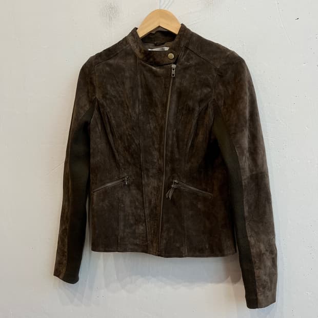 EMJ 리얼스웨이드 사선집업 자켓 우먼즈 