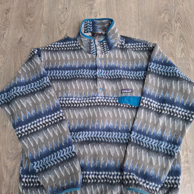 XL 파타고니아 신칠라 아즈텍 패턴 플리스 풀오버