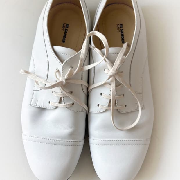 질샌더 화이트 레더 로퍼 37size