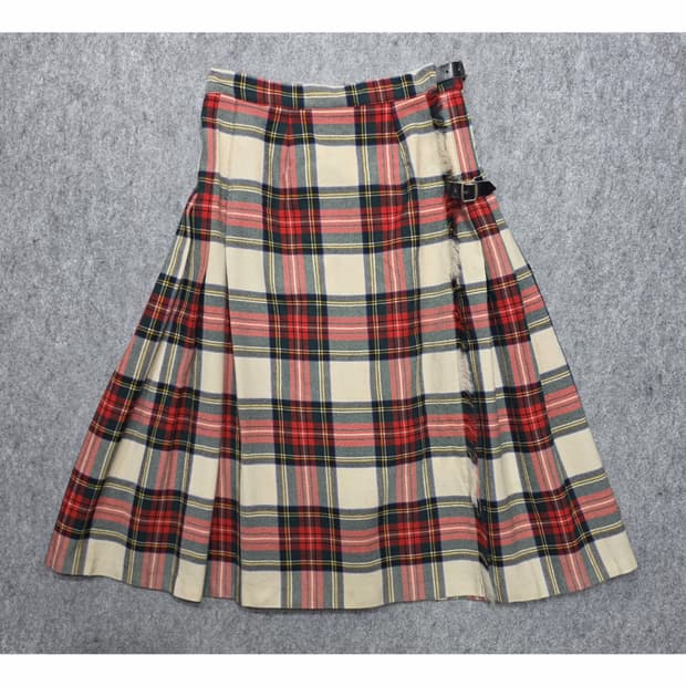 Clan Laird 클랜레어드 스코틀랜드 빈티지 타탄체크 울 랩 스커트