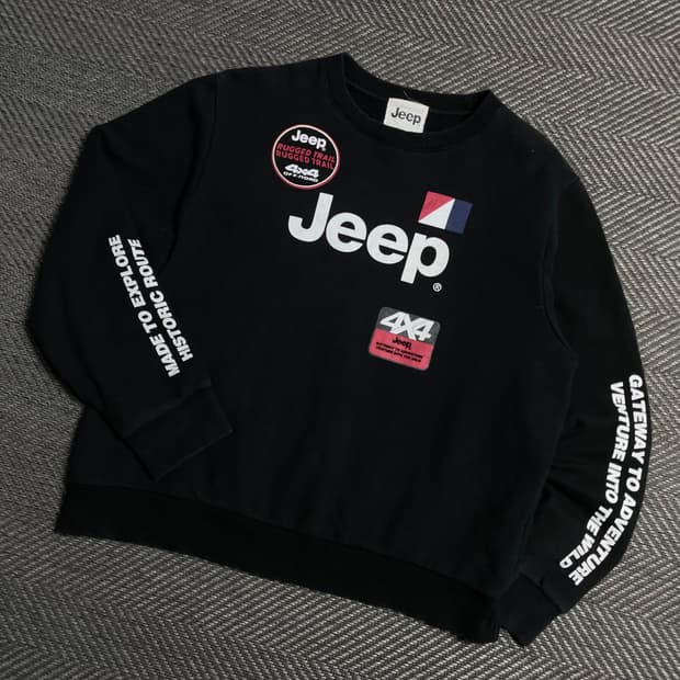 Jeep 4x4 레터링 빅로고 박시핏 맨투맨 y 5497
