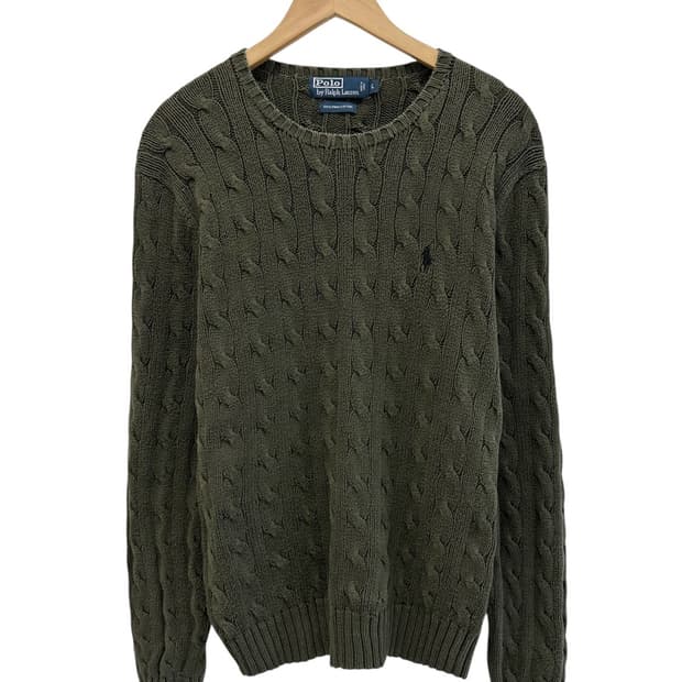 00s 폴로 피마코튼 니트 카키 (L)