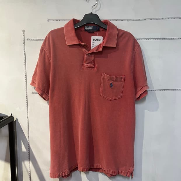 폴로 랄프로렌 워싱 포켓 핑크 카라 반팔