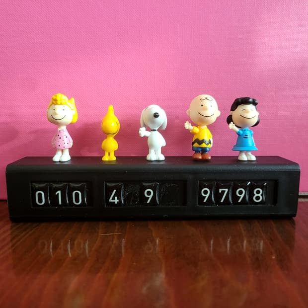 차량 전화번호 알림판/ 스누피 피규어