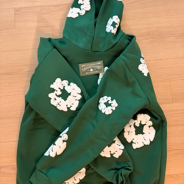 데님티어스 그린 후드티 m (새상품)