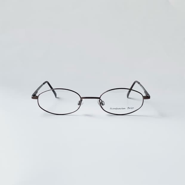 [픽키-693] 브라운 메탈 풀프레임 안경 슬림 오벌 클래식 미니멀