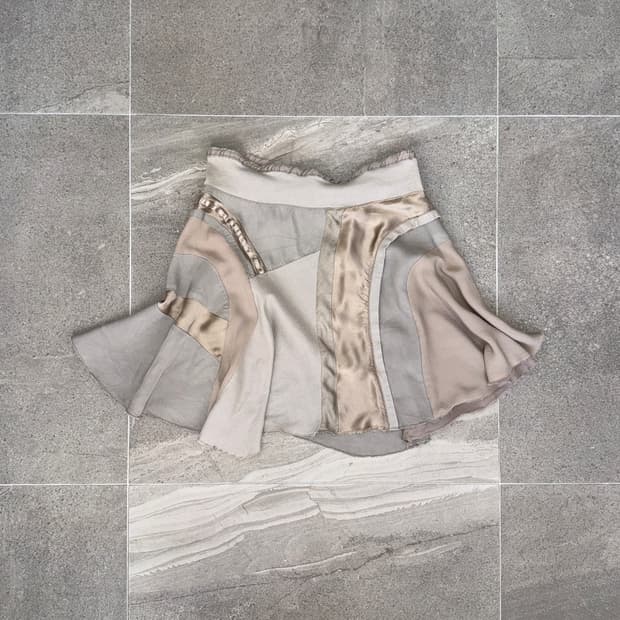 SYSTEM indi pink silk satin flare skirt