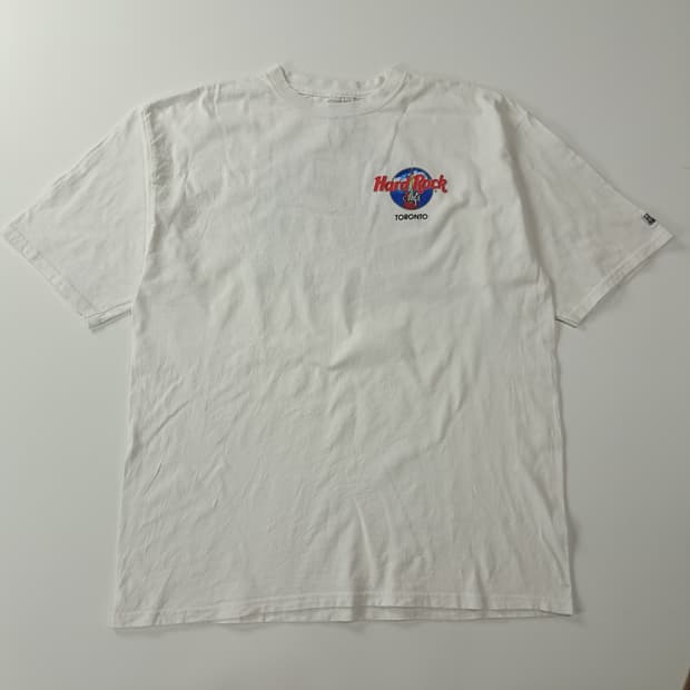 CK974 XL 하드락카페 90s 캐나다판 토론토 화이트 반팔 티셔츠