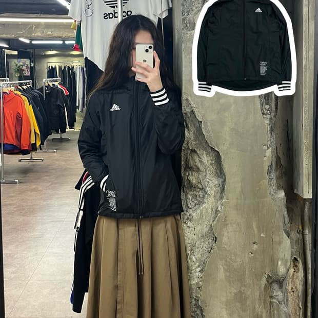 아디다스 후드 바람막이 블랙 M #csz2138