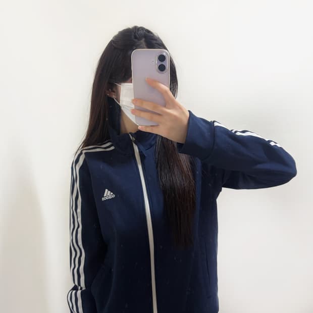 아디다스 네이비 삼선 올드스쿨 트랙탑(L)