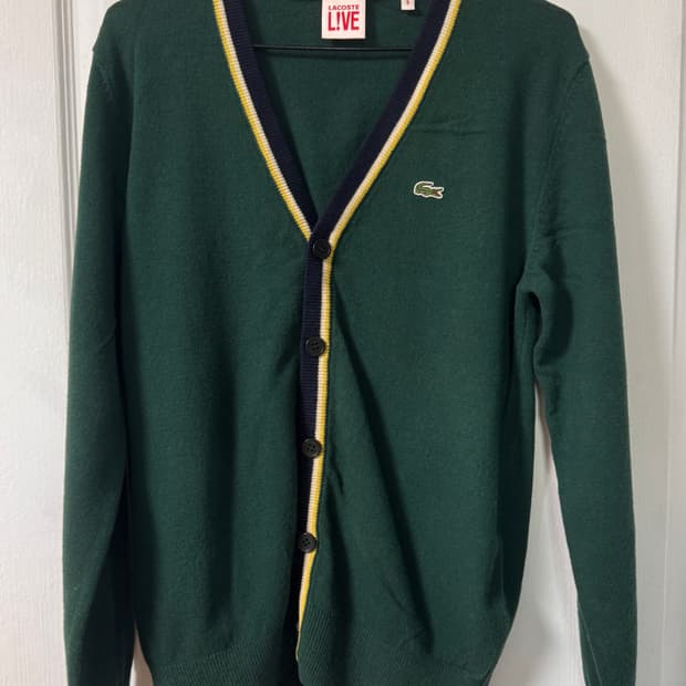 라코스테 라이브 남여공용 95 그린 모 가디건