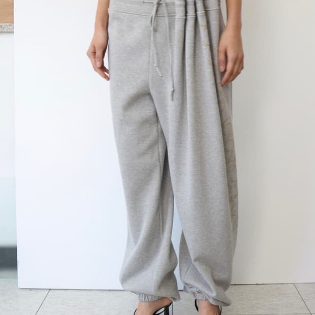 울리카상투스CURTAIN JERSEY PANTS (GREY) M