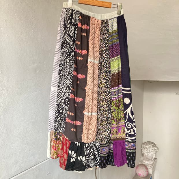 코튼 100 레이어드 모리걸 롱 스커트