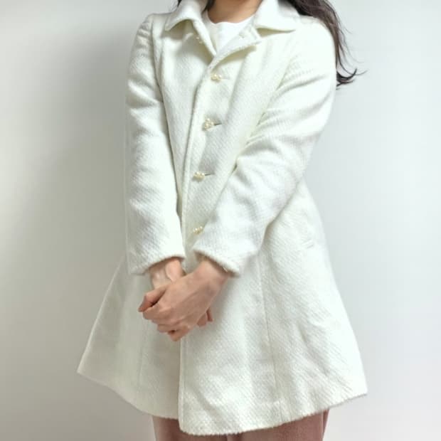 핑크믹스 일본 화이트 트위드 양산형 달천깔 글리터 빈티지 러블리코트