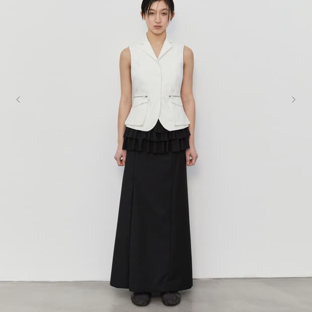 Burmula side pleats maxi skirt