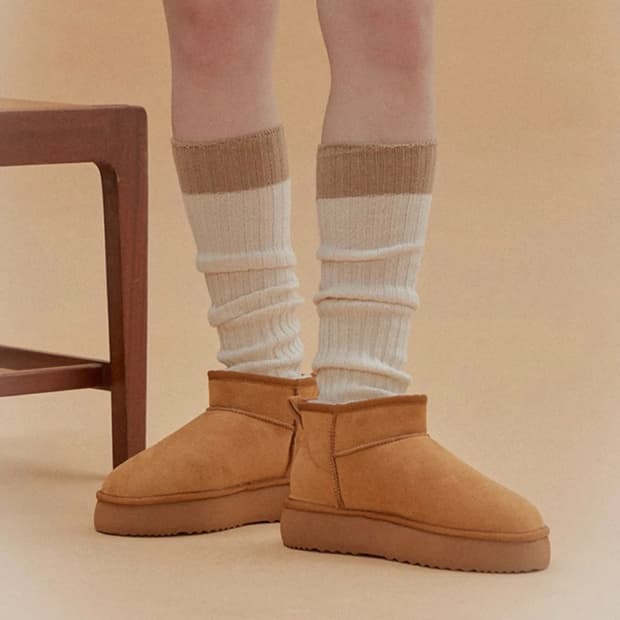 슈펜 양털 숏부츠 카멜 240