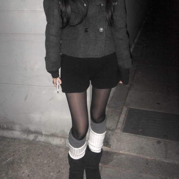 슬립오버 found double short coat 그레이