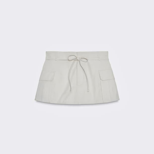 자라 카고 팬츠스커트 스크래치 화이트