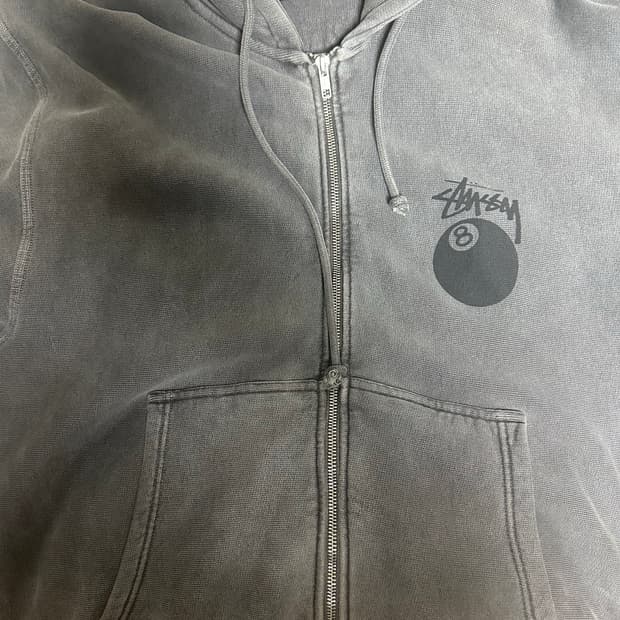 스투시 8볼 피그먼트 후드집업 L