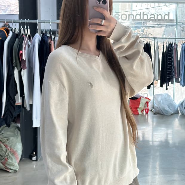 폴로랄프로렌 피마코튼 브이넥 니트