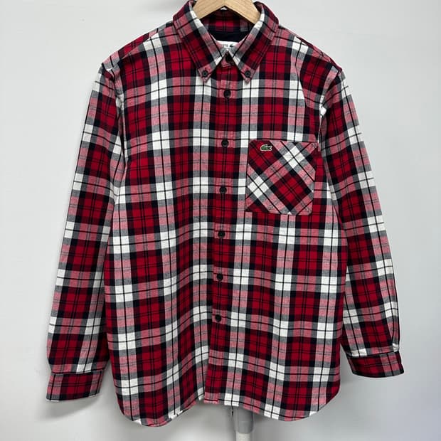 라코스테 헤비코튼 로고 체크 셔츠
