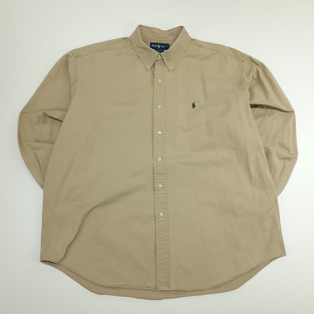 CN693 2XL 폴로 랄프로렌 베이지 긴팔 셔츠 남방