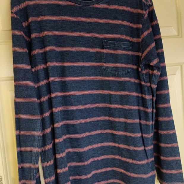 90s RRL 더블알엘 인디고 스트라이프 롱슬리브 티셔츠