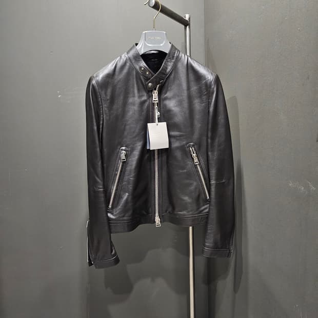 톰포드 카프스킨 바이커 레더 가죽자켓