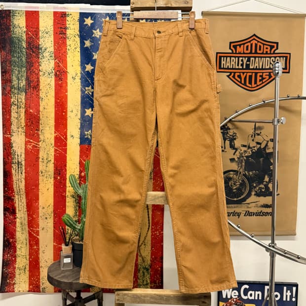 칼하트 오리지널 워시드 덕 캔버스 카펜터 워크팬츠 브라운 N862  