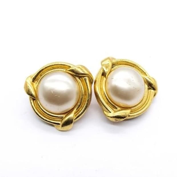  [예약] 샤넬(CHANEL) 93/P 아카이브 펄 이어링 / 빈티지 골