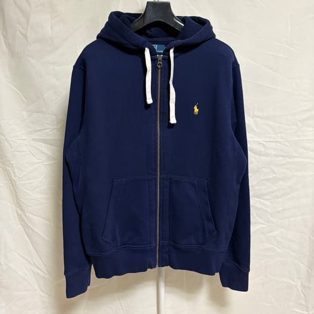 폴로 랄프로렌 코튼 기모 후드집업 / 네이비, L