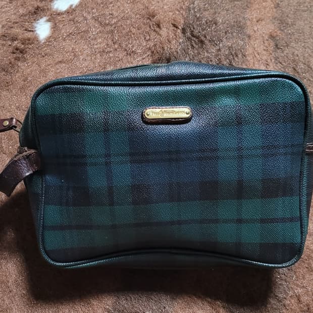 폴로 랄프로렌 남성용 타탄체크 파우치(25*16)