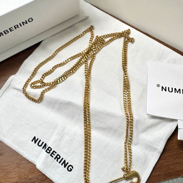 넘버링 레이어드 체인 목걸이