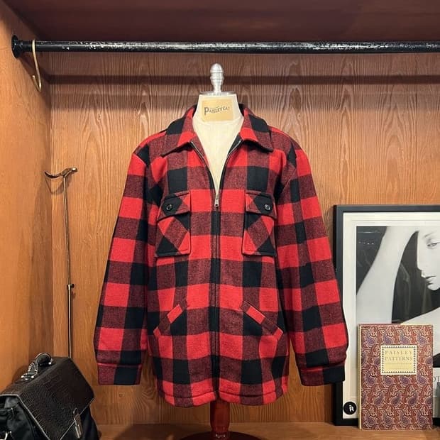 오시코시 버팔로 체크 헌팅자켓