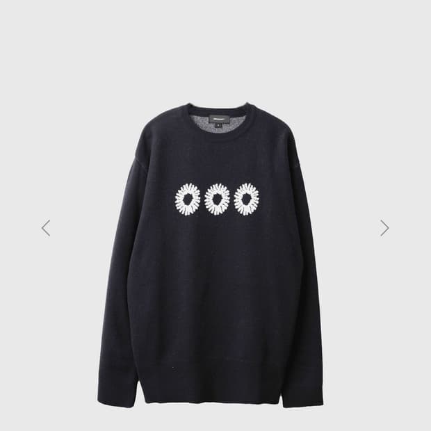 999휴머니티 로고 크루넥 니트 다크네이비s