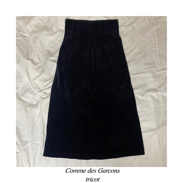 트리콧 꼼데가르송 벨벳 스커트 아카이브 치마 꼼꼼 타오 걸 옴므 플러스
