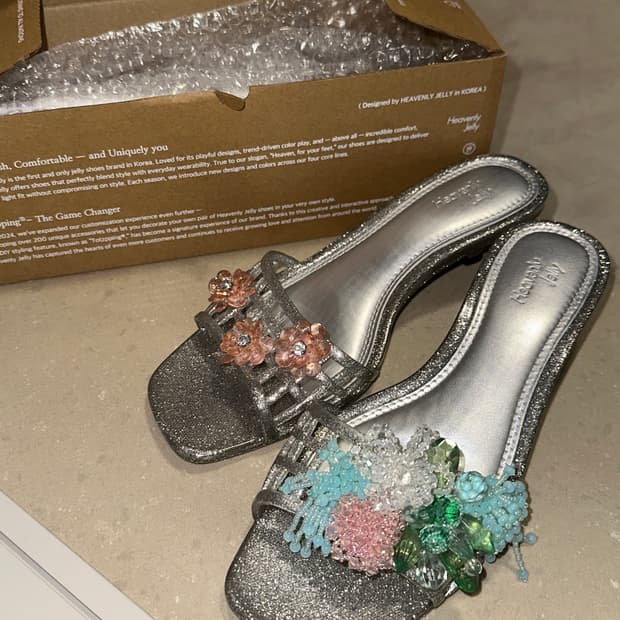 파츠포함) 헤븐리젤리 Classic Mule Glitter Silver