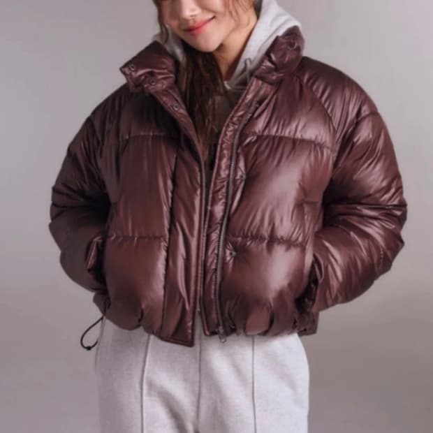 스파오 파스텔푸퍼 브라운 패딩