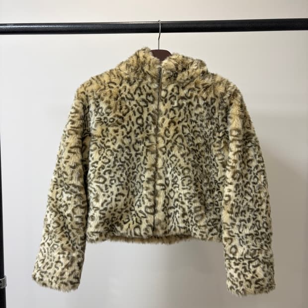 (M) heather 헤더 레오파드 후드 집업