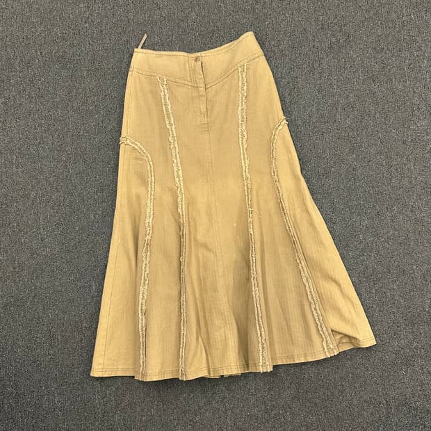 9)Japanese vintage 그런지 베이지 롱 스커트