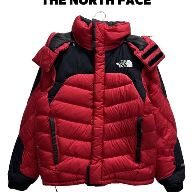 노스페이스 에베레스트 구스다운 패딩자켓 레드/블랙