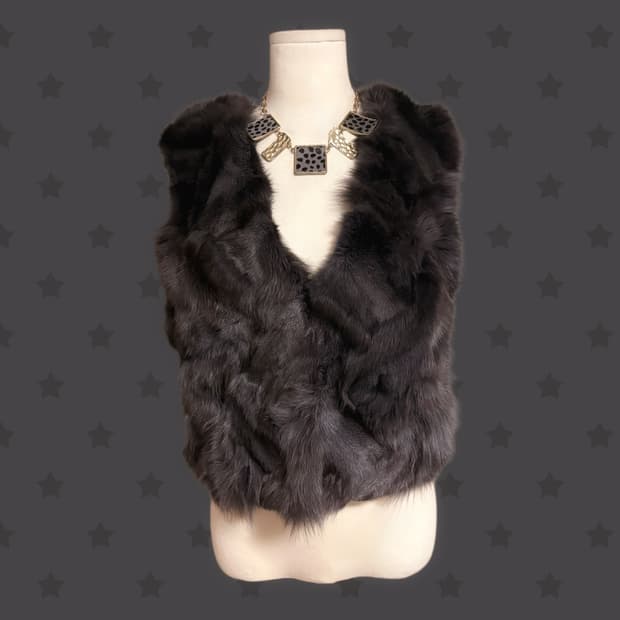 오네갸루 핀터깔 대장 퍼 조끼 자켓 