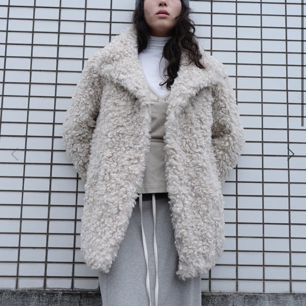 로우타이드 -CURLY FUR COAT [BEIGE]