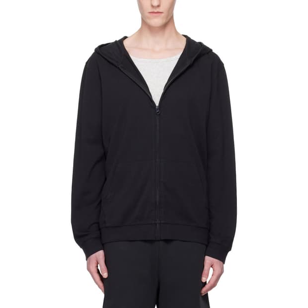 SKIMS Black Jersey Lounge Zip Up Hoodie 