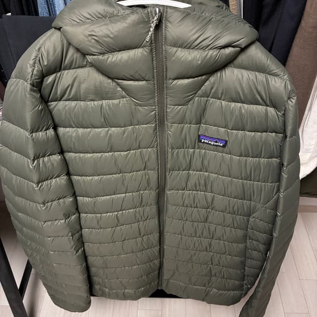 [L] 파타고니아 다운스웨터 후디 베이슨그린