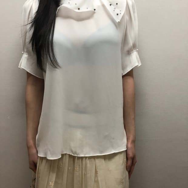 빈티지 화이트 리본 블라우스