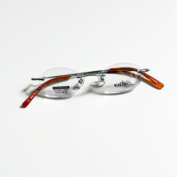 90s KALEIDO 무테 슬림 오벌 프레임 빈티지 안경