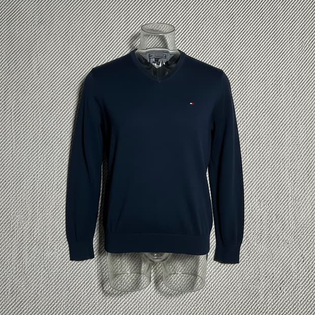 [L] Tommy 타미힐피거 네이비 브이넥 니트
